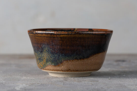 Utsuwa Kobachi Mukouzuke Takatori Ware Small Bowl Yakimono Modern Japanese Pottery, Studio Marked, Unique Glaze, Rustic Tea or Dessert Dish