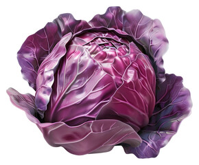 Obraz premium PNG Vibrant purple cabbage illustration