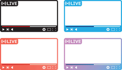 動画風フレーム　ライブ　生放送 セット	
