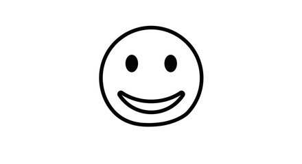 Fototapeta premium Bold smiling face emoji in black and white minimal style