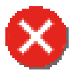 Obraz premium Pixelated Cross Symbol Vector