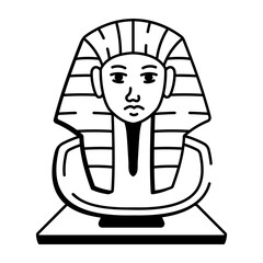 A hand drawn style icon showing a tribal mask 

