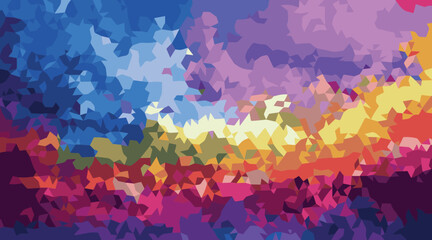 Abstract geometric mosaic pattern colorful