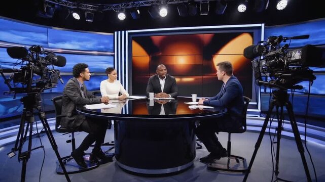 Journalists in a TV talk show.