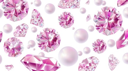 Naklejka premium Pink Diamonds and Pearls