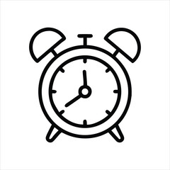 Simple hand drawn sketch of a classic twin bell alarm clock