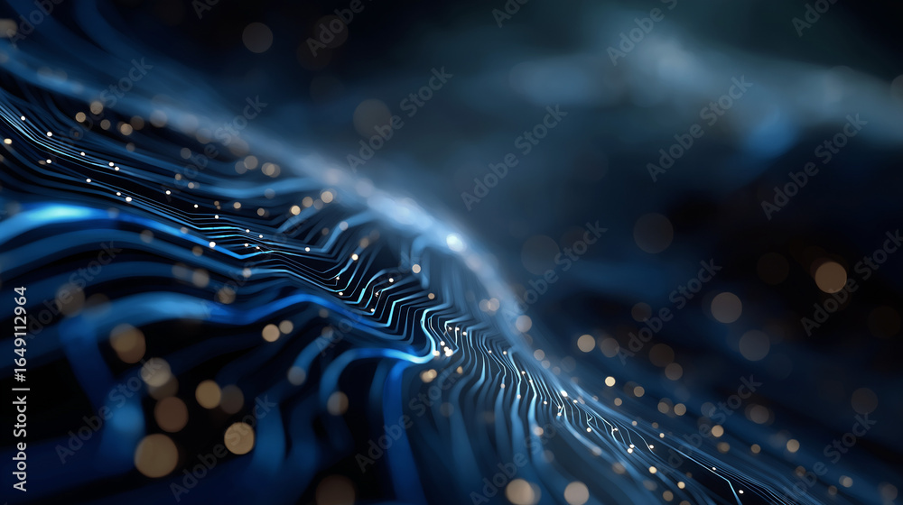 Canvas Prints digital blue circuits: a visually captivating abstract image showcasing the intricate beauty of digi