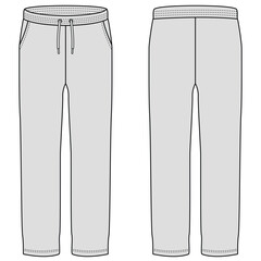 vector illustration of track pants front and back view