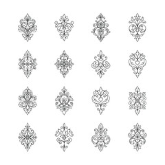 Vintage ornamental vector frame set for decorative design and elegant artistic details Vector illustration