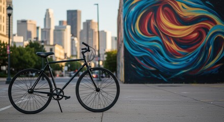 Urban cycling adventure downtown cityscape photography vibrant street art ground level lifestyle exploration
