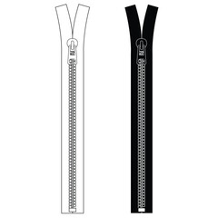 Open end zipper vector illustration