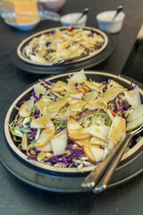 Organic vegetables in Danish cuisine, asparagus, cabbage, onion, pepper, chili, orange, avocado