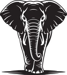 Obraz premium Majestic elephant walks forward with powerful presence