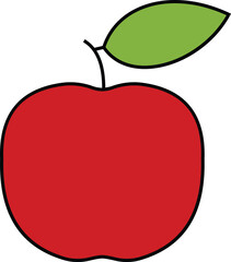 Apple fruit outline icon, healthy organic snack symbol, minimal line art vector, farm fresh nutrition and sweet dessert ingredient illustration