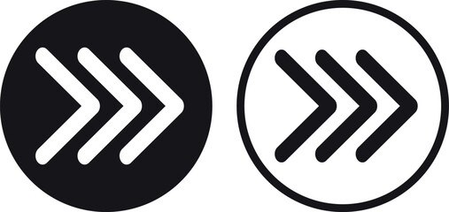 Chevron arrow icon set in two styles isolated on white background . Chevron symbol . Vector illustration