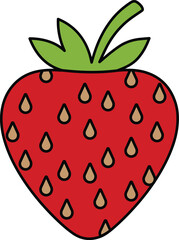 Obraz premium Strawberry fruit outline icon, healthy berry symbol, organic farm fresh dessert ingredient, minimal line art style food vector illustration