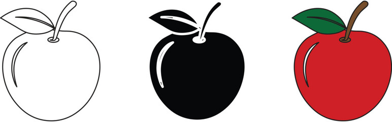 Peach fruit outline icon, healthy organic farm product symbol, minimal line art vector, sweet juicy tropical dessert ingredient illustration