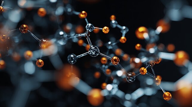 A floating molecular structure in virtual space