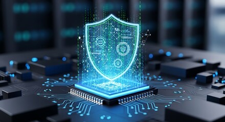 Digital Shield of Data Security Emerging from Circuit Board Processor
