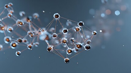 A floating molecular structure in virtual space