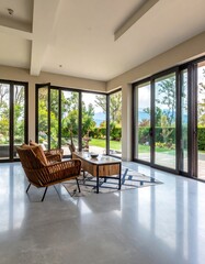 Fototapeta premium Modern living room with expansive views
