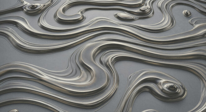 Abstract metallic liquid texture with organic flowing patterns