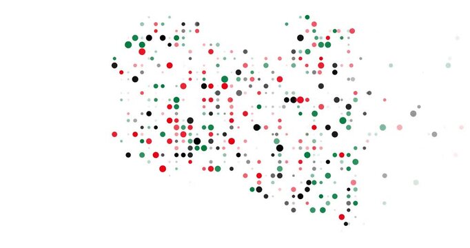 Digital Art Circles Gradually Shaping Libya Country Map Silhouette