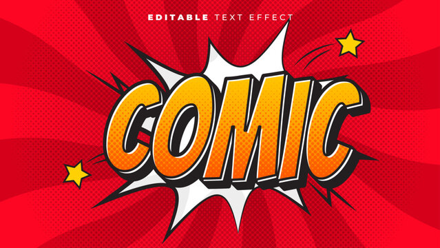 Eyecaching Comic Style Editable Text Style Effect Illustrator. Vector Design Template
