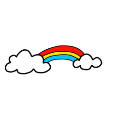 Rainbow and Cloud Illustration