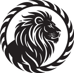 Fototapeta premium Powerful lion emblem represents strength and leadership
