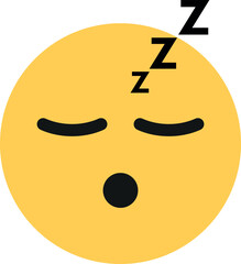 Sleeping emoticon icon . Yellow sleeping face icon . Sleeping emoji icon . Vector illustration