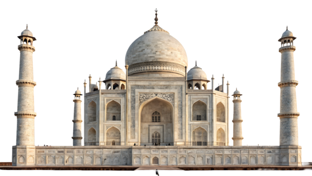 Taj Mahal in Agra India isolated on transparent background PNG, perfect for digital design, branding, wallpapers, posters, and print materials
