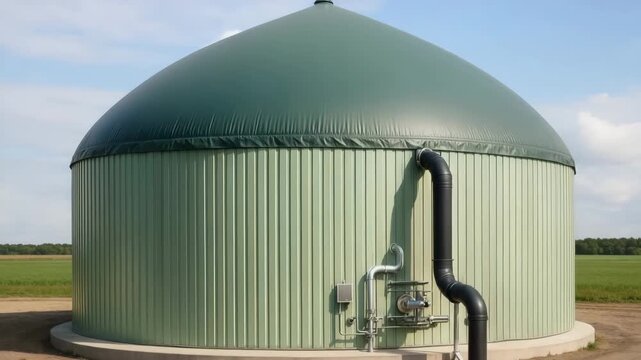 Biogas plant digester producing renewable energy