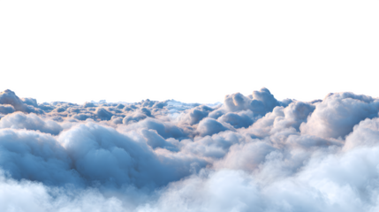 Panoramic white cloudscape background isolated on white