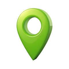 Shiny green 3d map pin location marker isolated on transparent background
