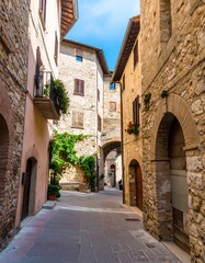 Fototapeta premium Narrow alleyway through historic Italian town