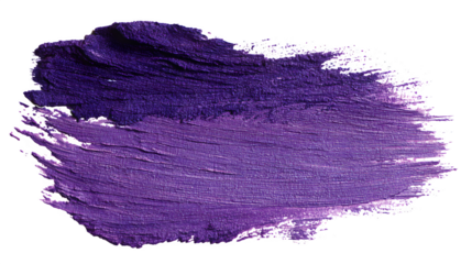Purple brush paint stroke isolated on white