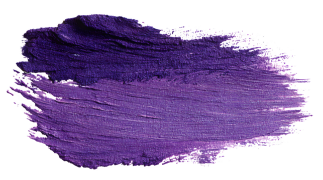 Purple brush paint stroke isolated on white
