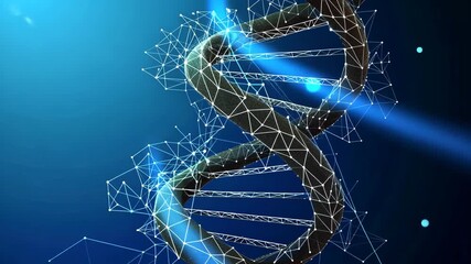 Futuristic DNA Helix Vector, Digital Gene Technology Illustration - Powered by Adobe