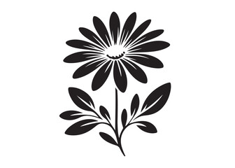 daisy flower logo silhouette vector, daisy flower silhouette vector illustration, beautiful daisy flower silhouette, daisy flower logo silhouettes vector on white background