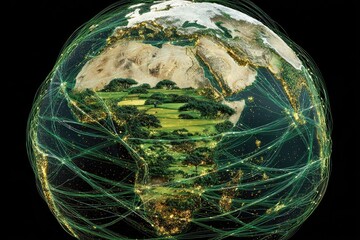 Earth, Africa focus, network of lines
