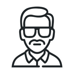 Obraz premium Stylish man with glasses and mustache for modern design purpose