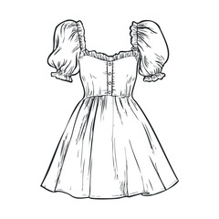 Puff sleeve dress with button details for fashion lovers