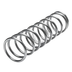 Close-up of Metallic Spring on white or transparent background