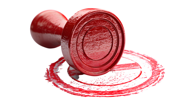 Red forbidden stamp icon isolated on white