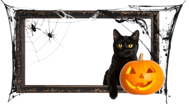 Halloween Frame on transparent background png isolated on transpaent background