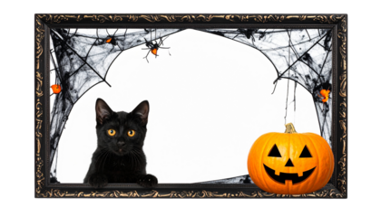 Halloween Frame on transparent background png isolated on transpaent background