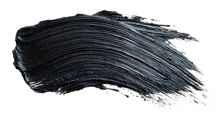 Black paint stroke texture isolated on white