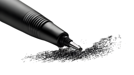 Black pen brush scribbles isolated on white