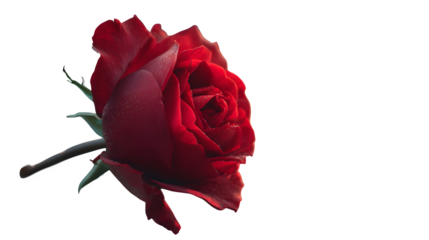 Red rose with soft bokeh background for romantic theme